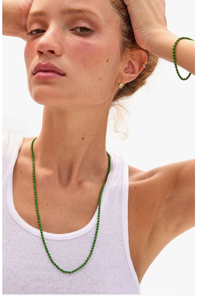 Enamel Bead Necklace, Alternate, color, EMERALD