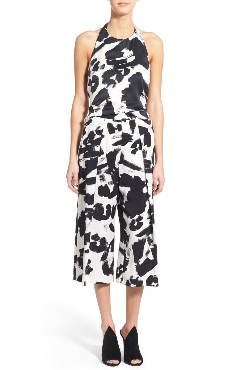 KENDALL + KYLIE Pleat Crop Trousers, Alternate, color, 