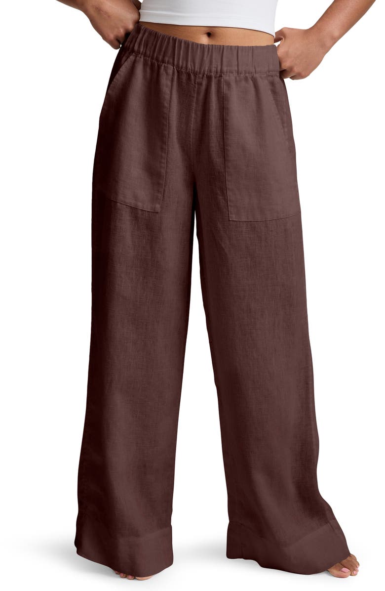 Beyond Yoga Softwash Wide Leg Linen Pants, Main, color, Iced Mocha