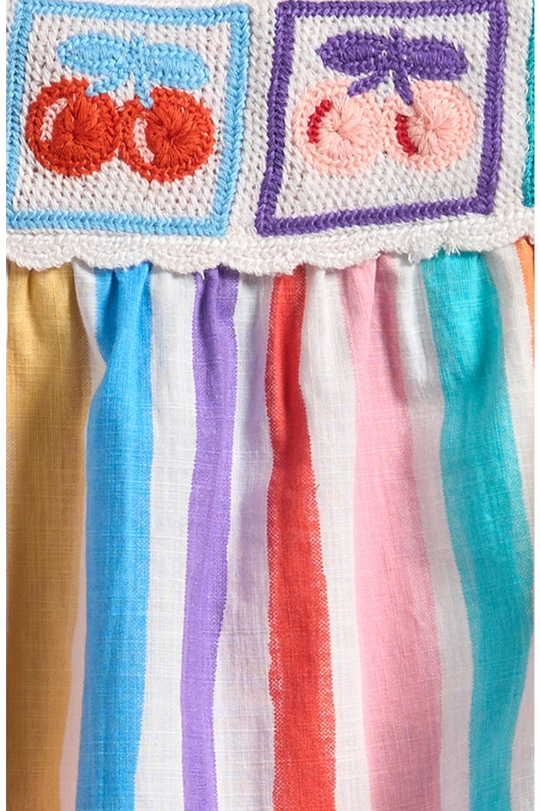 Kids' Stripe Tank & Denim Shorts Set, Alternate, color, RED