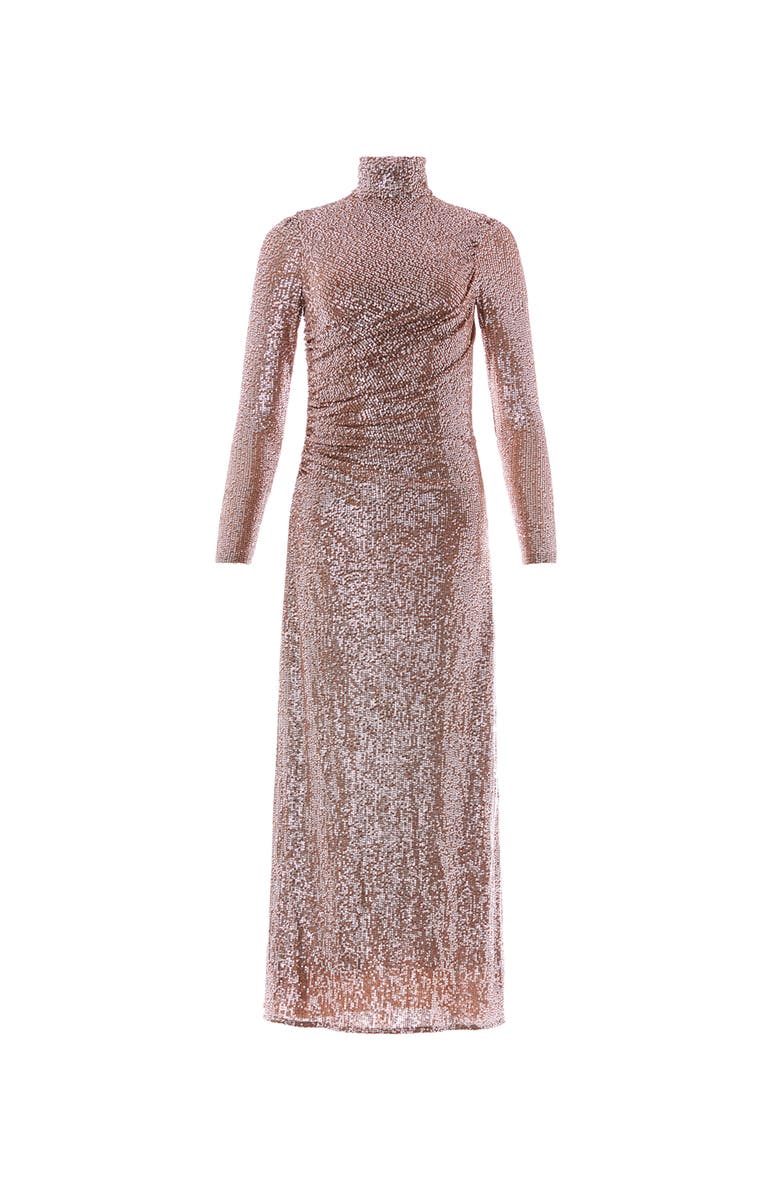 Needle & Thread Malia Turtleneck Ankle Gown, Alternate, color, Warm Taupe