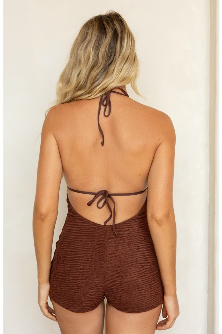 Caicos One Piece, Alternate, color, Mocha Crinkle