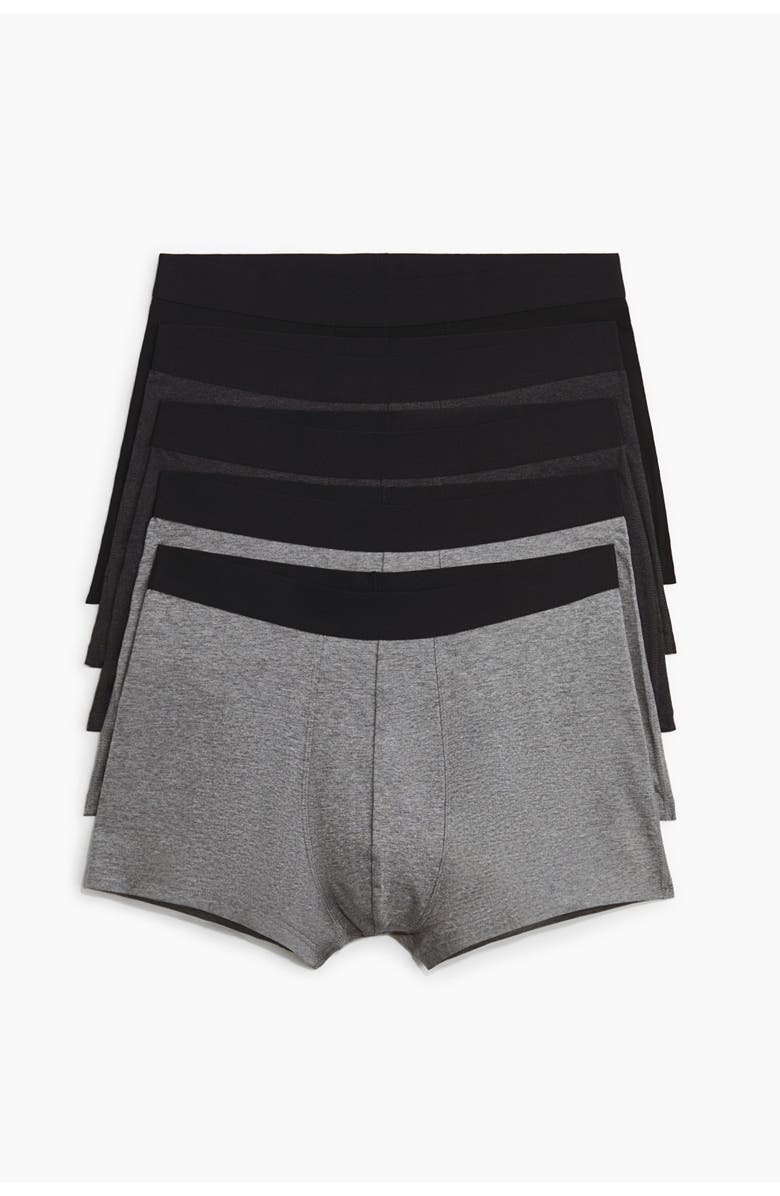 H&M 5-pack Short Trunks With Lycra<sup>®</sup>, Main, color, Dark Gray Melange/Black