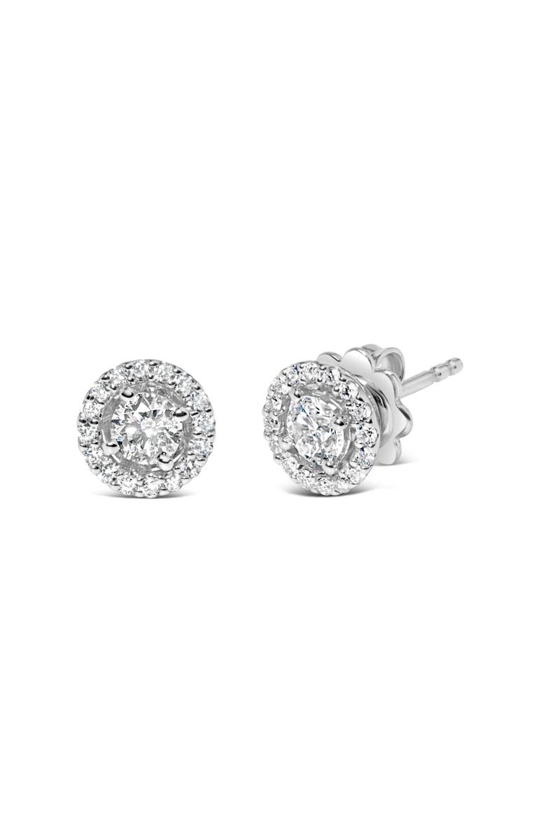 Haus of Brilliance 14K White Gold 3/4 Cttw Lab Grown Diamond Solitaire With Halo Stud Earrings, Alternate, color, White Gold