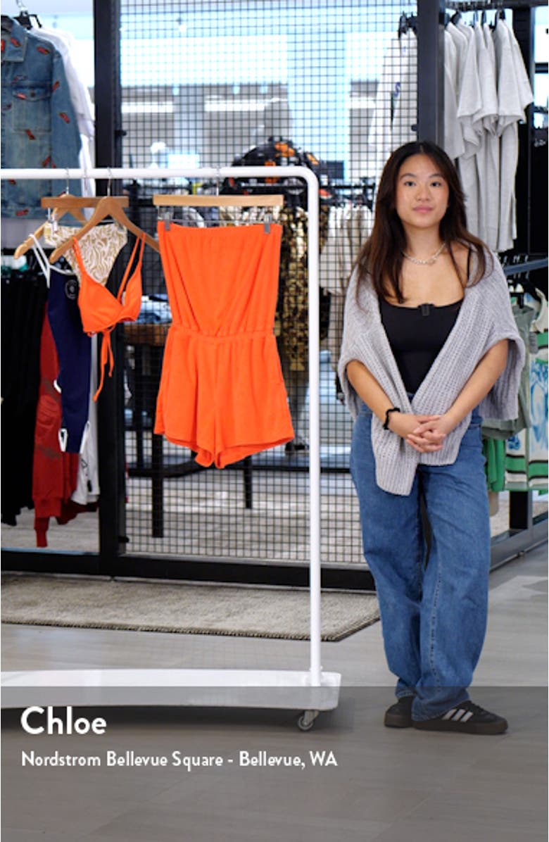 Special Feeling Strapless Terry Cloth Cover-Up Romper, sales video thumbnail