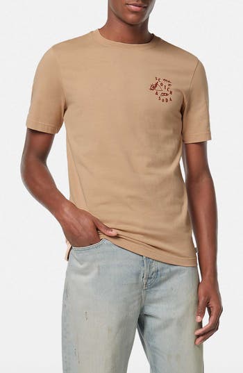 Scotch & Soda Regular Fit Chest Logo Graphic T-shirt In Brown