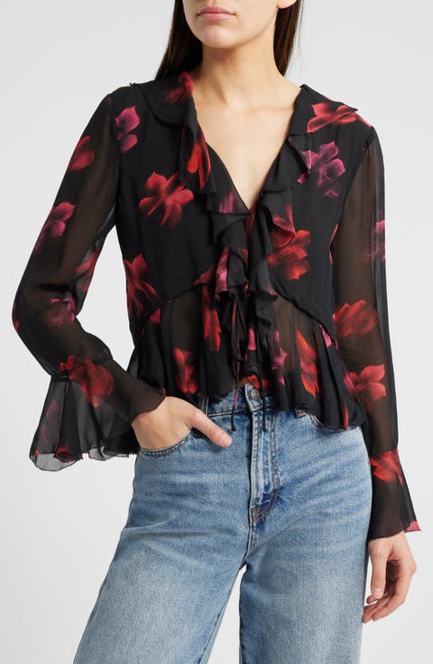 Nicoletta Floral Peplum Crop Top