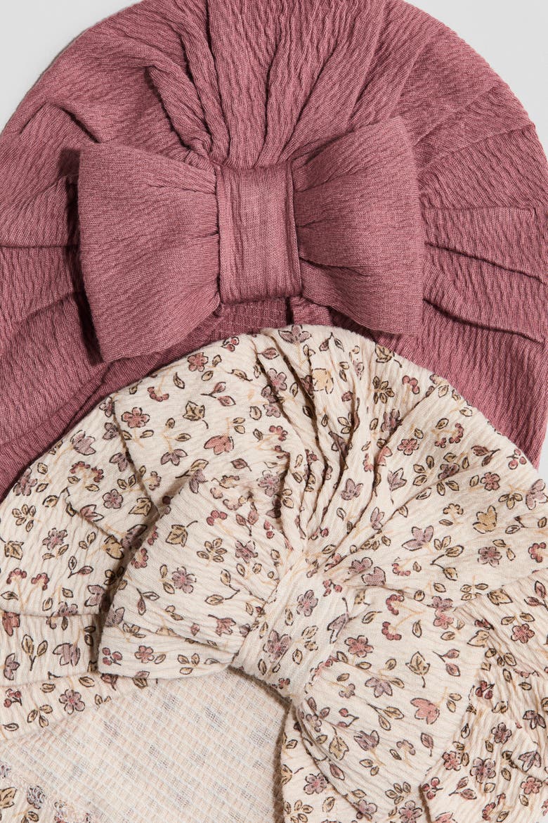 2-pack Knot-detail Hats, Alternate, color, Light pink/cream