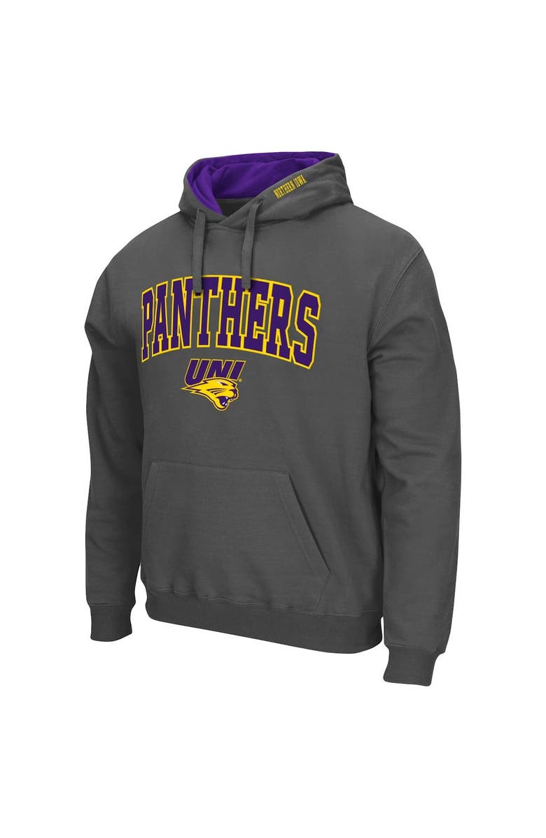 COLOSSEUM Men's Colosseum Charcoal Northern Iowa Panthers Arch and Logo Pullover Hoodie, Alternate, color, Charcoal