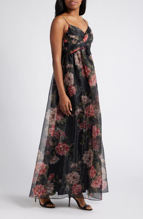 Lulus Truly Extraordinary Organza Cocktail Maxi Dress In Black