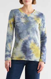 GO COUTURE Tie Dye V-Neck Sweater