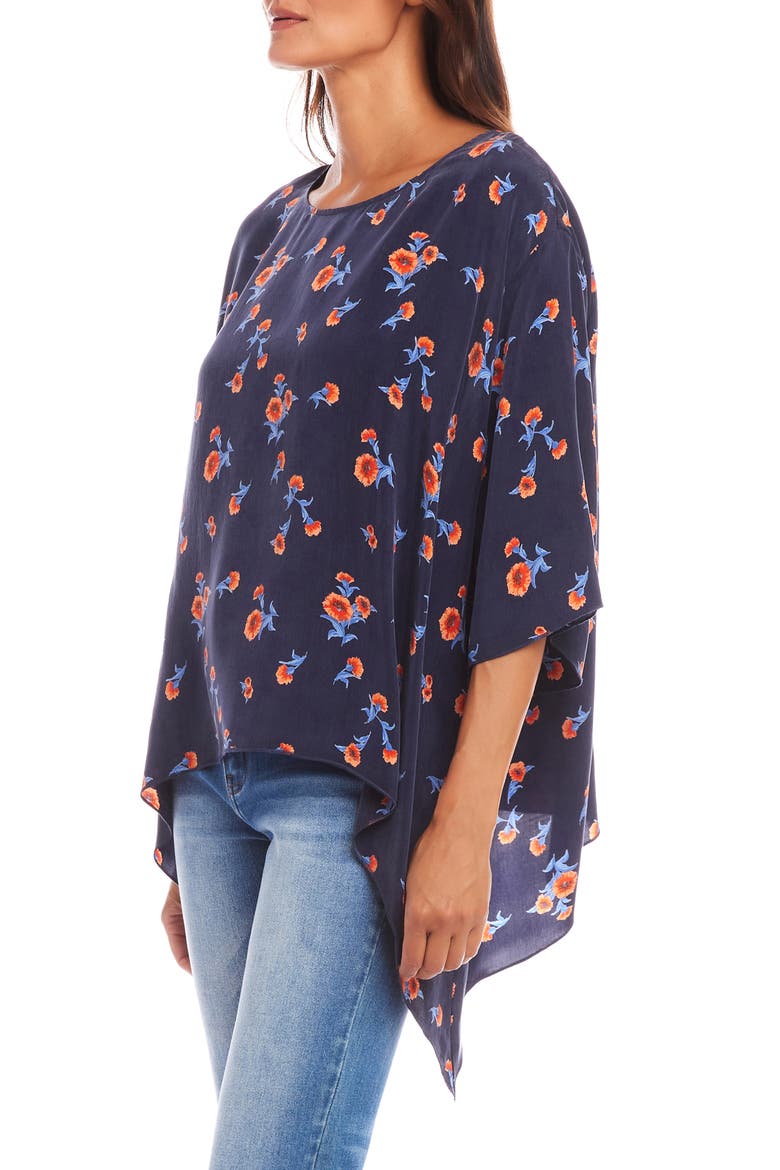 Flare Hem Top, Alternate, color, NAVY PRINT