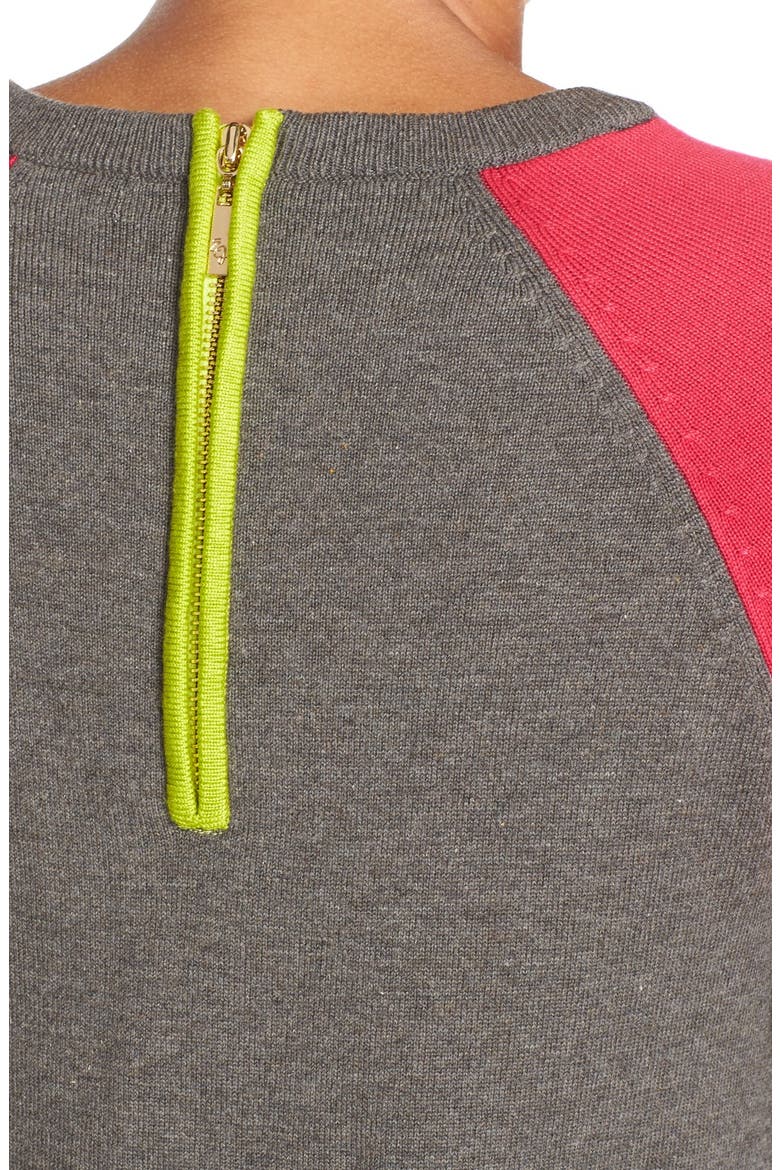 Colorblock A-Line Sweater Dress, Alternate, color, PINK