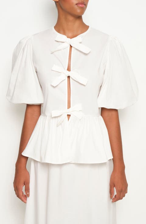 Orquid Tie Front Stretch Cotton Top