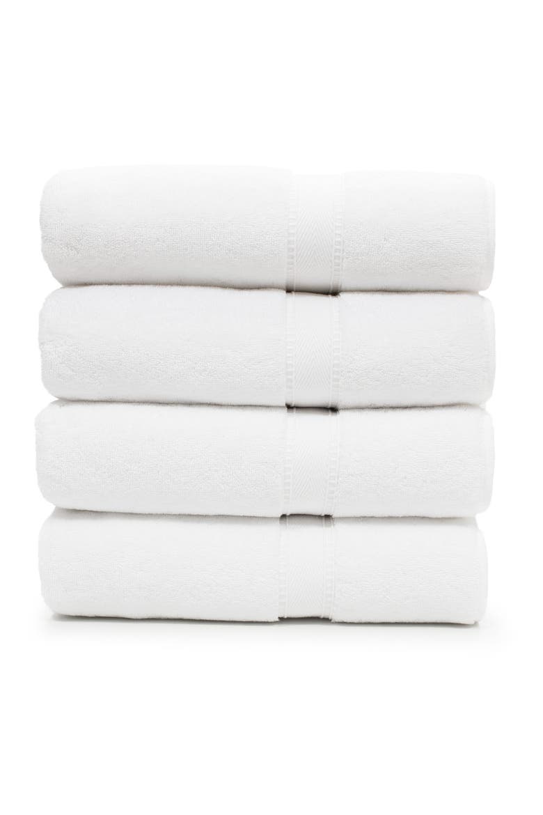 Sinemis Terry 4-Piece Bath Towel Set - White, Alternate, color, WHITE