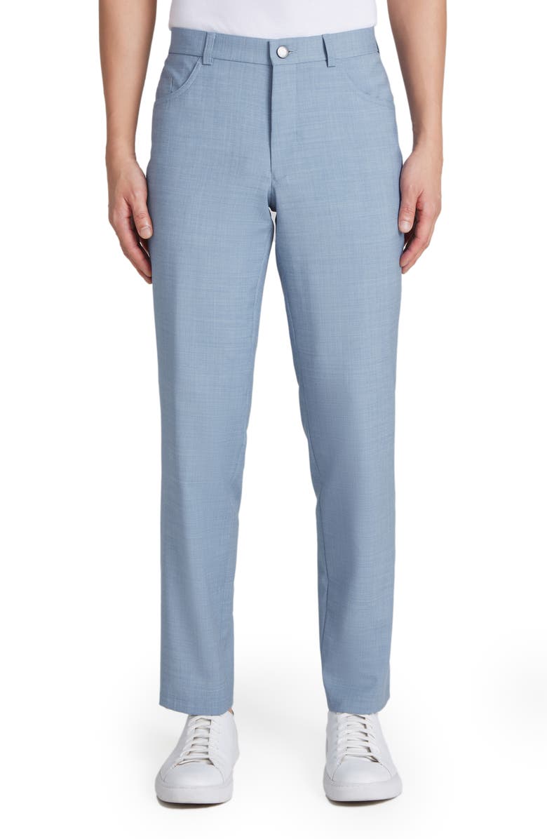 Jack Victor Sage Five-Pocket Stretch Pants, Main, color, Light Blue