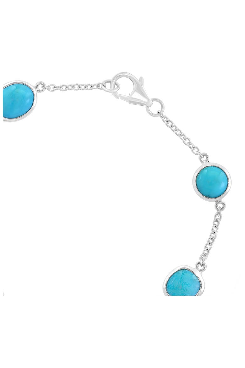 Sterling Silver Turquoise Station Bracelet, Alternate, color, BLUE