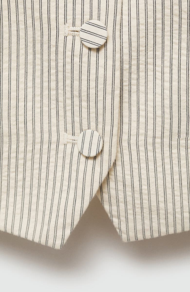 MANGO Stripe Cotton Seersucker Crop Vest, Alternate, color, 