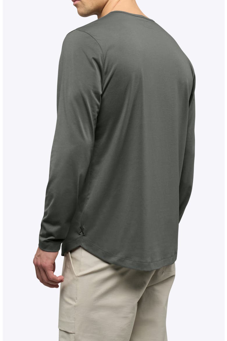 AO Curved Hem Long Sleeve Henley, Alternate, color, CASTOR GREY