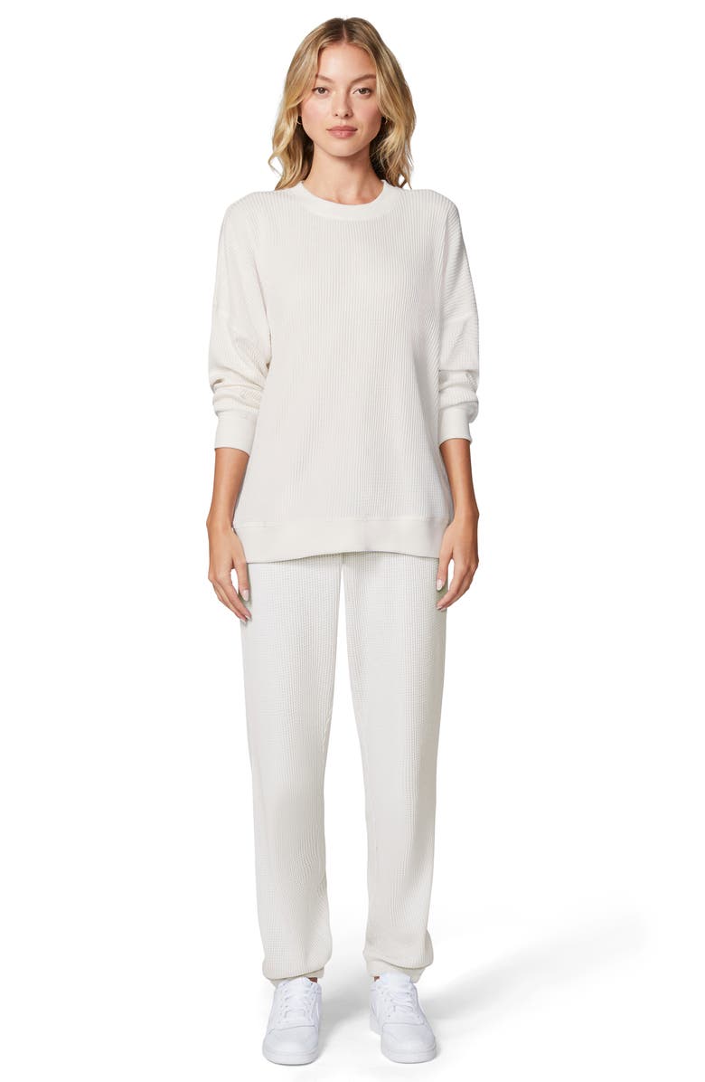 Florence by Mills Ovesize Crewneck Thermal Sweatshirt, Alternate, color, Jet Stream