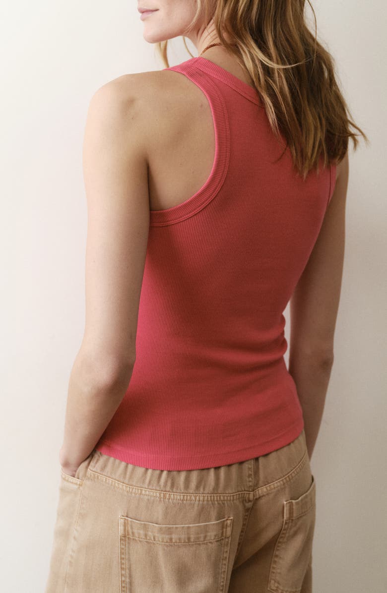 Marine Layer Lexi Scoop Neck Rib Tank, Alternate, color, Bright Rose