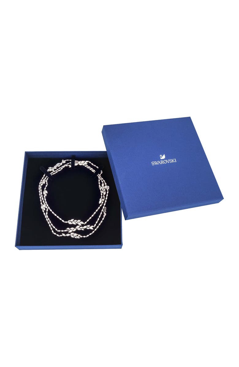 Swarovski Louison Rhodium Plated Swarovski Crystal Leaf Design Necklace, Alternate, color, 