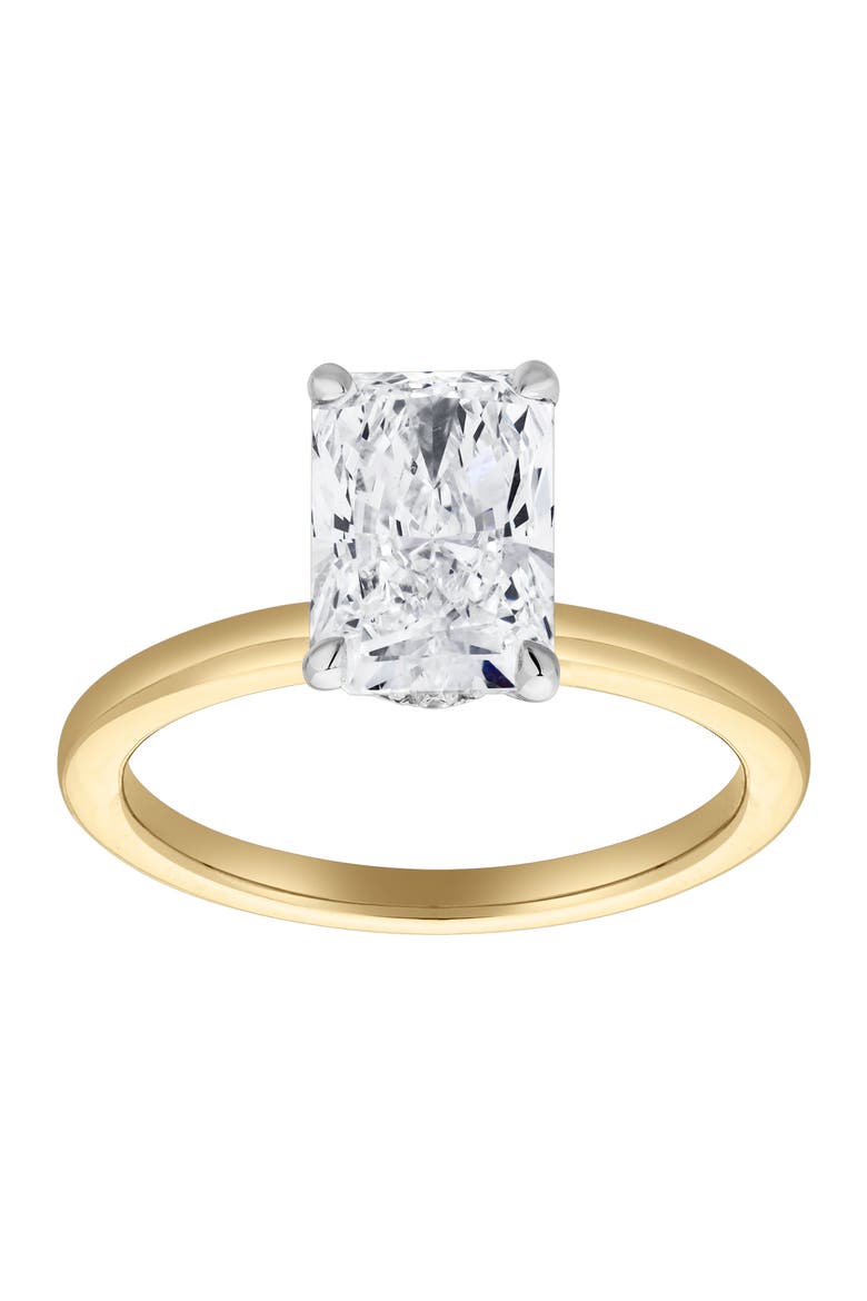 Tia 14K Gold Radiant Lab Grown Diamond Hidden Halo Ring - 2.1 Ct, Main, color, 14K Yellow Gold