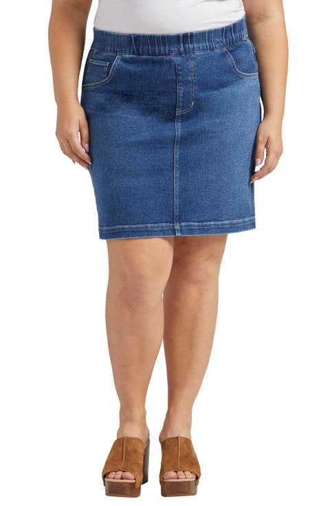 On the Go Pull-On Denim Skort (Plus Size)