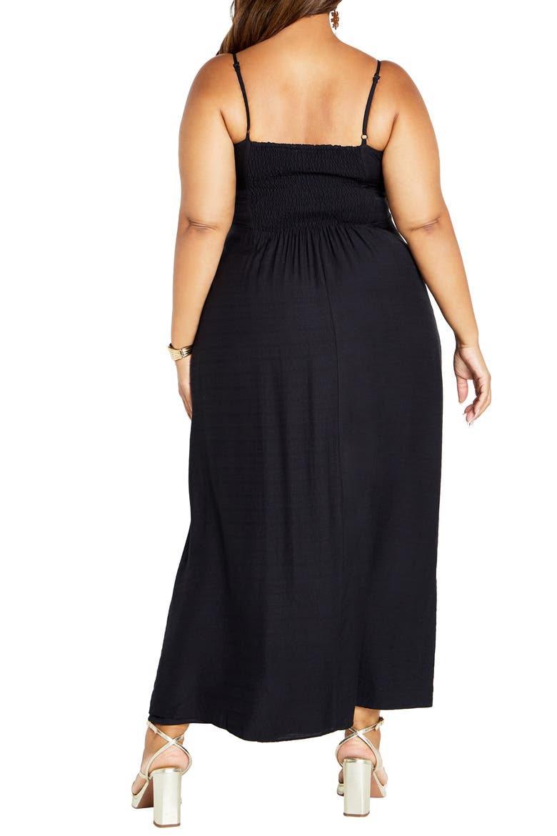 Martina Lace Trim Dress, Alternate, color, BLACK