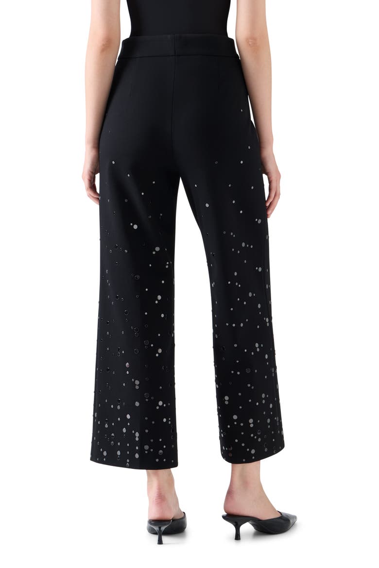 Chieko Embellished Crop Wide Leg Pants, Alternate, color, BLACK