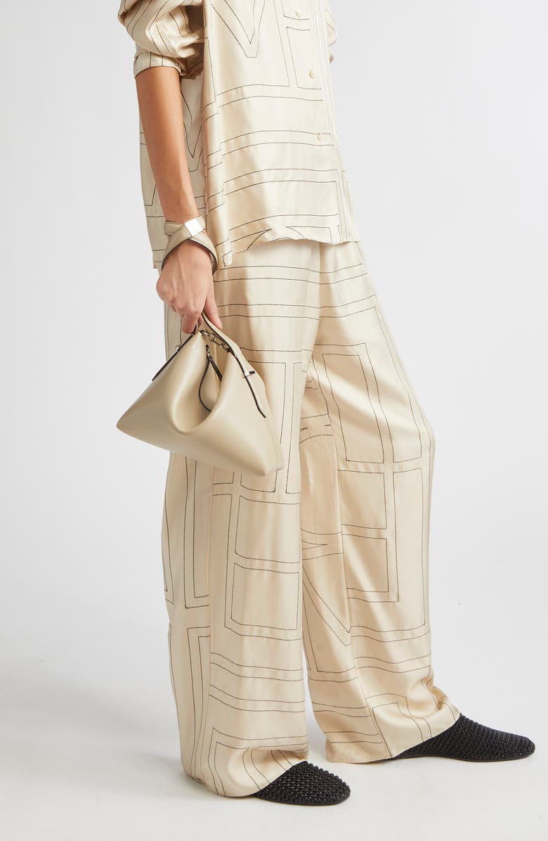 TOTEME Scoop Leather Clutch, Alternate, color, Fawn