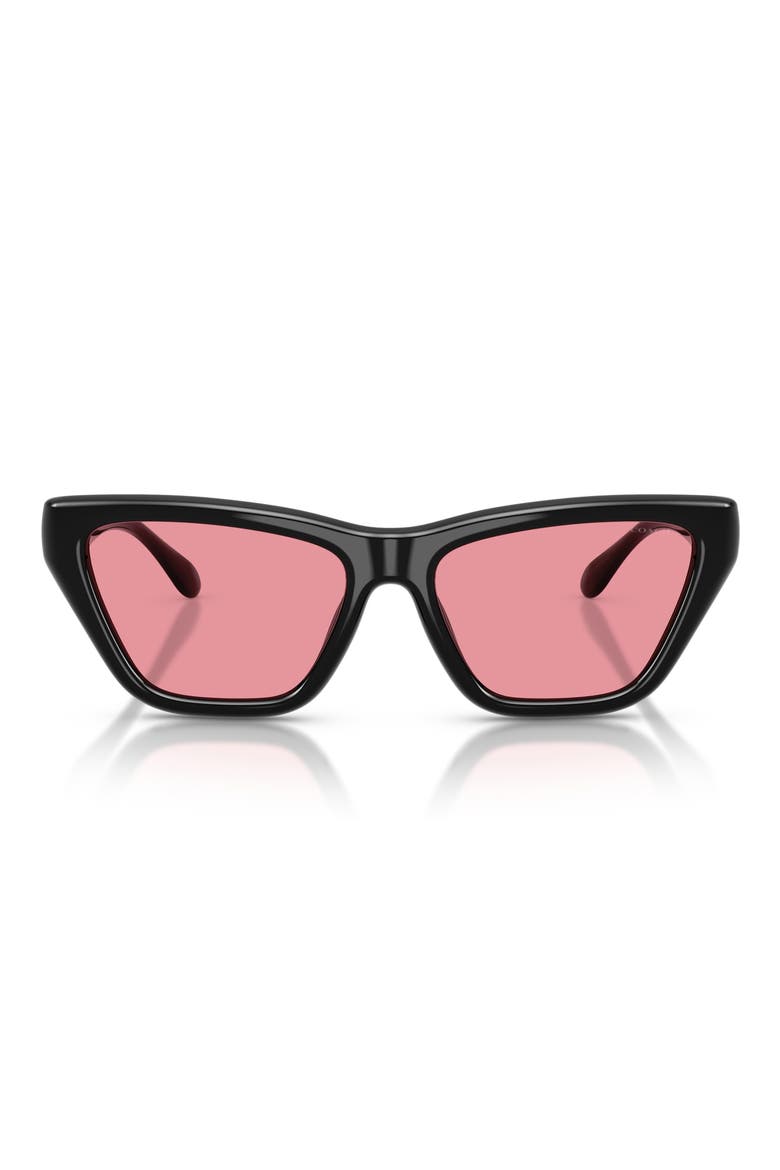 56mm Cat Eye Sunglasses, Main, color, BLACK / PINK SOLID