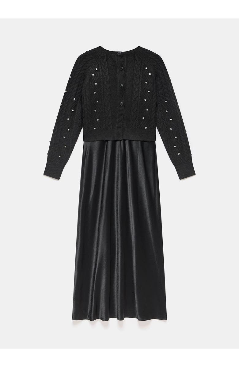 MINT VELVET Layered Embellished sweater Maxi Dress, Alternate, color, Black