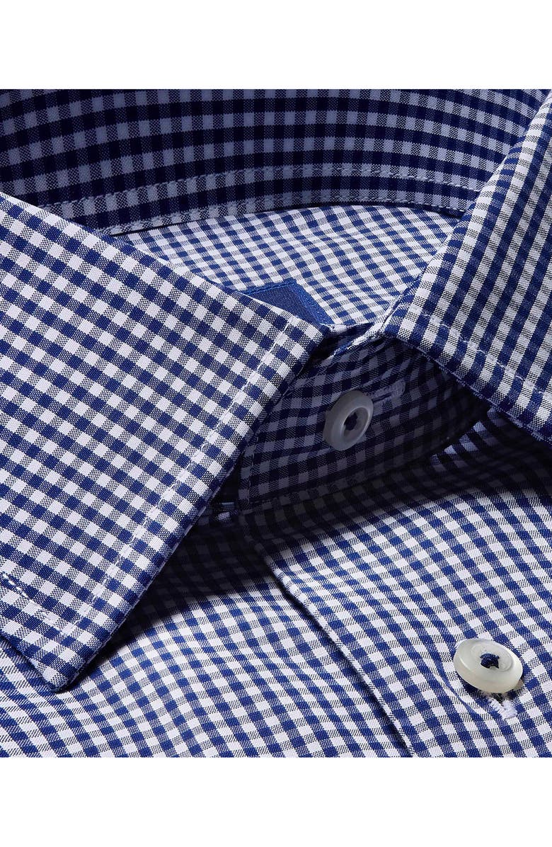 David Donahue Slim Fit Gingham Barrel Cuff Dress Shirt, Alternate, color,
