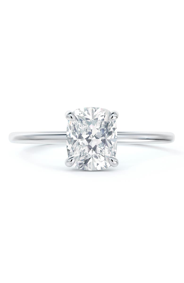 De Beers Forevermark Delicate Icon<sup>™</sup> Setting Cushion Diamond Engagement Ring, Alternate, color,
