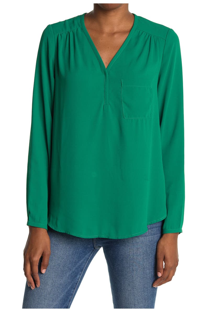 Pleione Long Sleeve V-Neck Blouse, Main, color, 