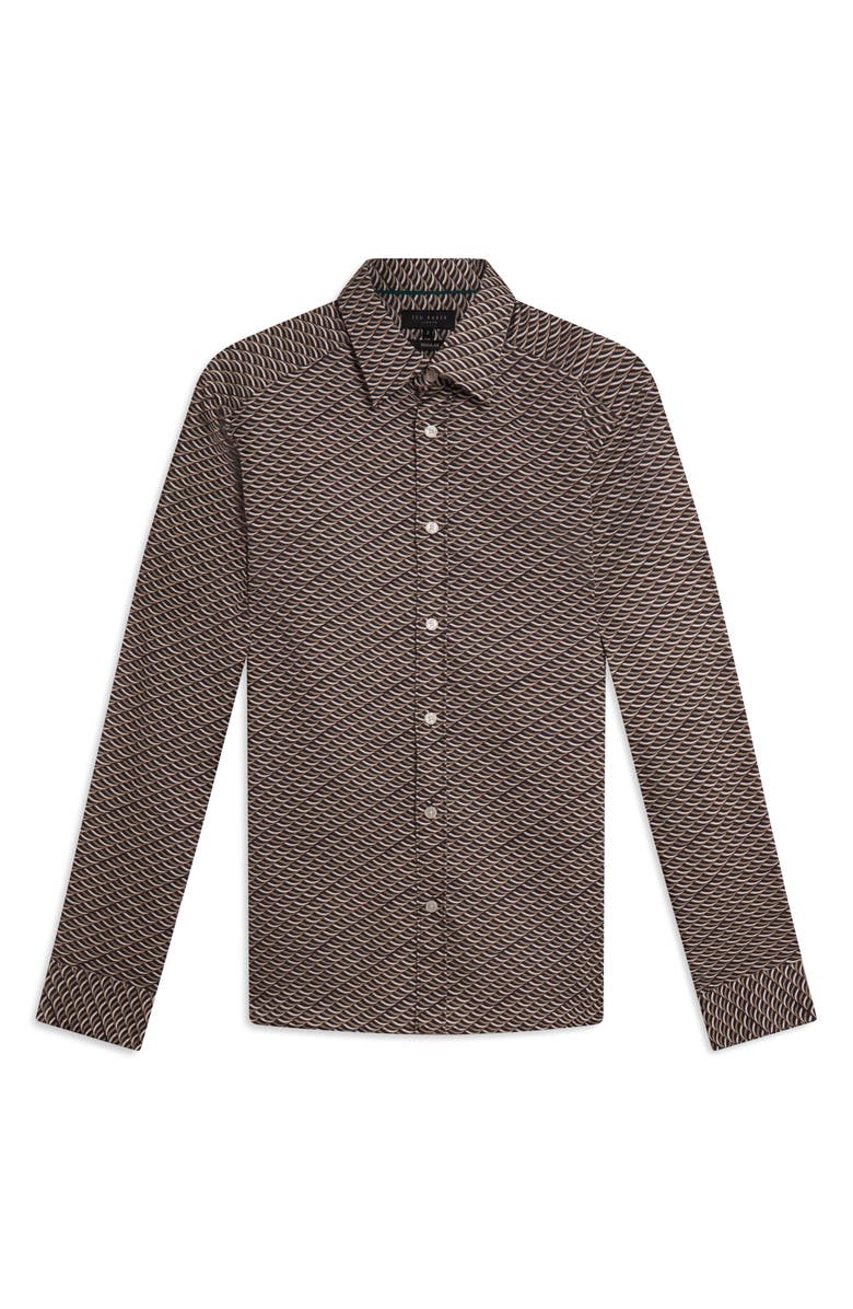 Ted Baker Agnar Print Cotton Button-Up Shirt, Alternate, color, Multi Color