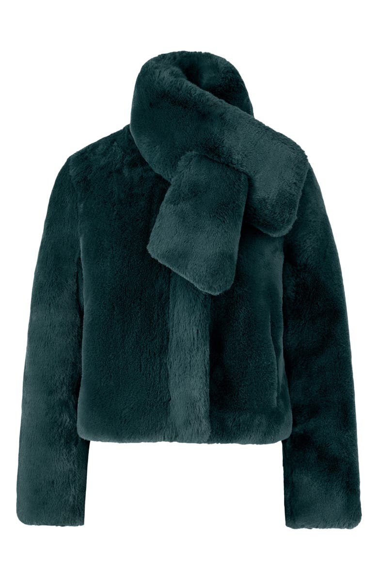 Soia & Kyo Kendell Scarf Faux Fur Jacket, Alternate, color, Midnight Forest