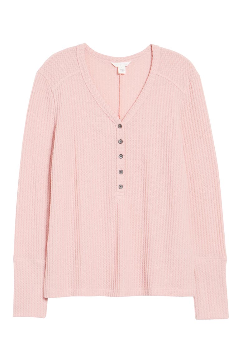 High Cuff Henley Top, Alternate, color, PINK BRIDE