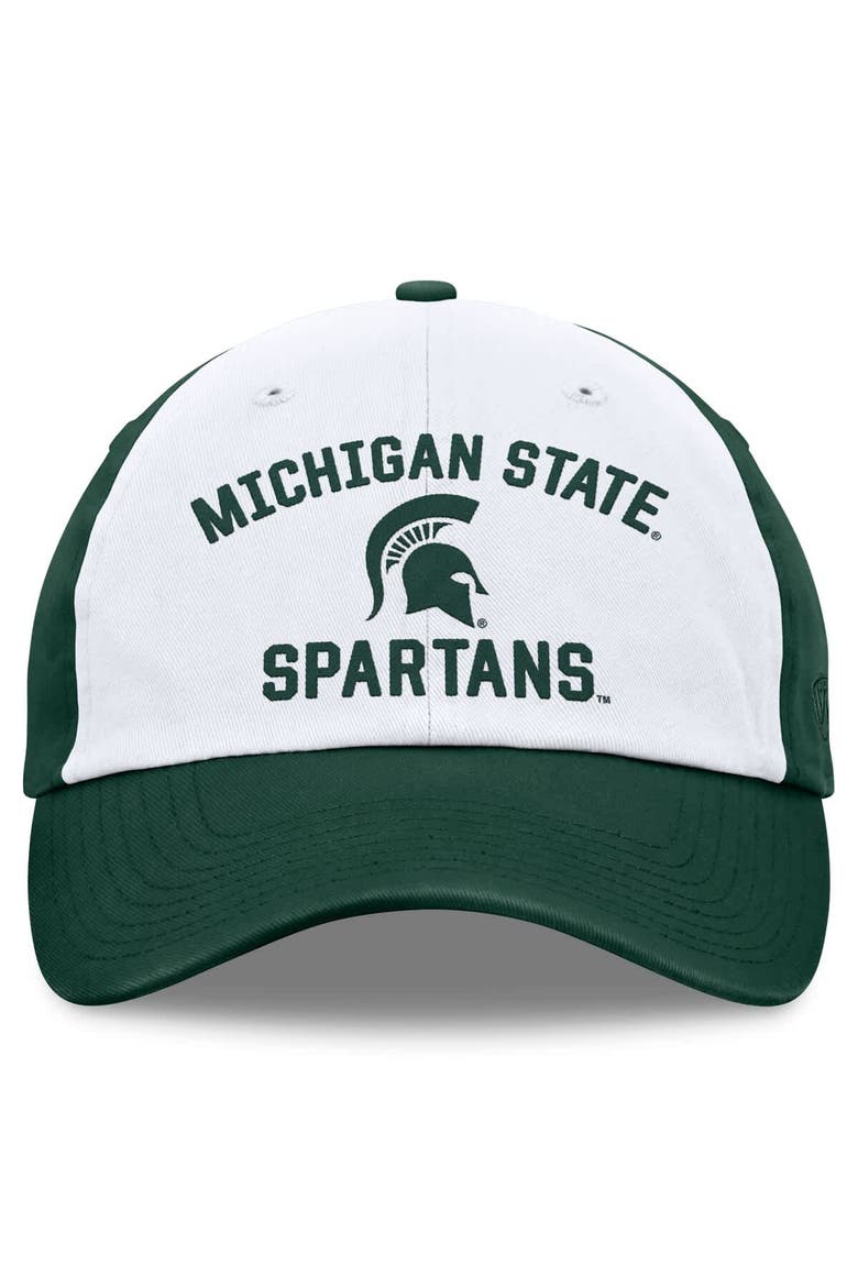 Men's Top of the World White/Green Michigan State Spartans Heritage Weston Adjustable Hat, Alternate, color, White