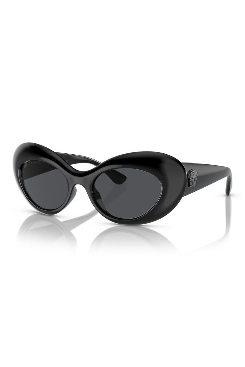 52mm Oval Sunglasses, Alternate, color, BLACK