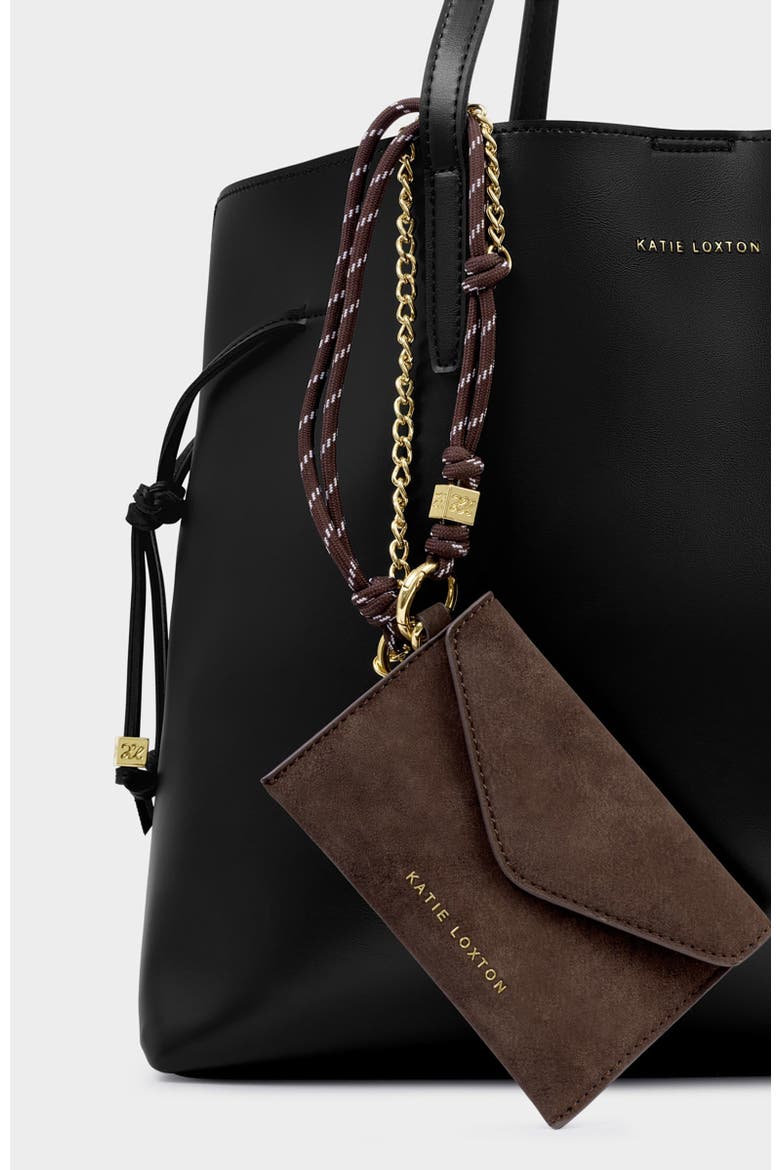 Cord Purse, Alternate, color, Bitter Chocolate Suedette