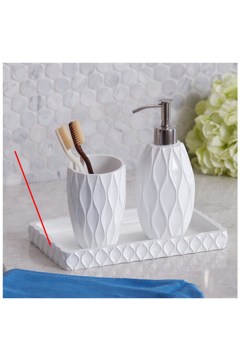 Wave Bathroom Amenity Tray, Alternate, color, WHITE RESIN