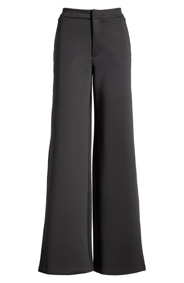 Good American Scuba Wide Leg Trousers, Alternate, color, Black001