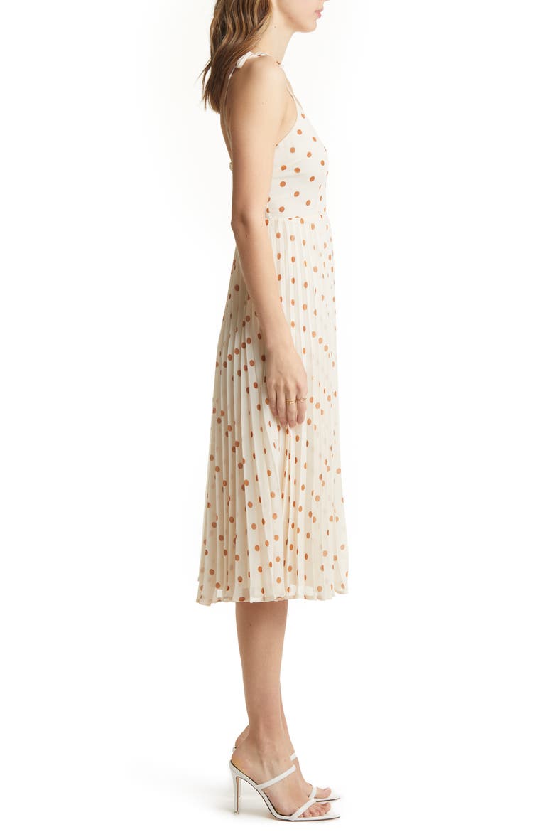 Polka Dot Sleeveless Dress, Alternate, color, CREAM/ TAN