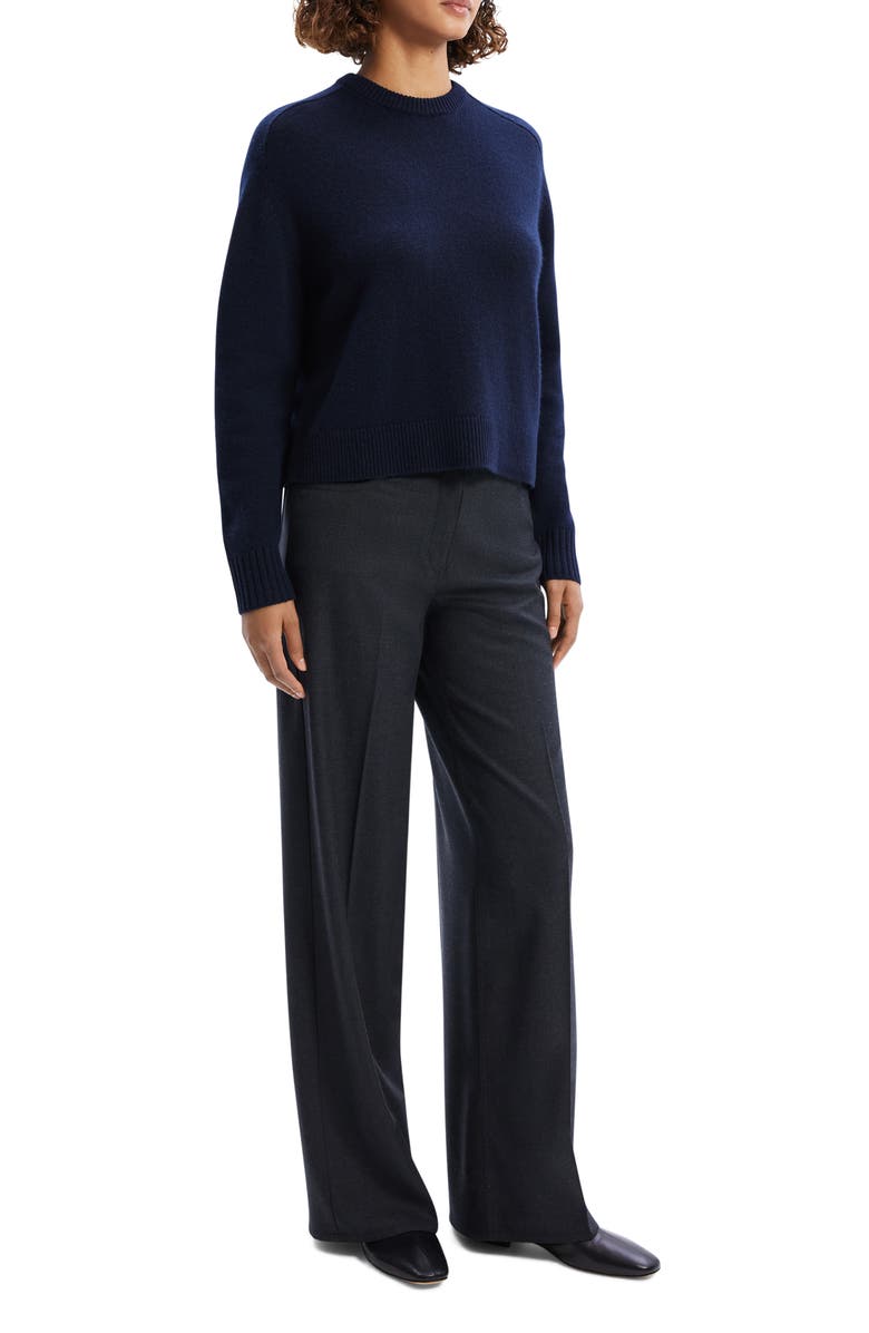Theory Cashmere Crewneck Crop Sweater, Alternate, color, Dark Denim