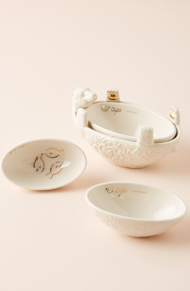 Anthropologie Home Anthropologie Set of 4 Polar Bear Stoneware Measuring Cups, Alternate, color, 