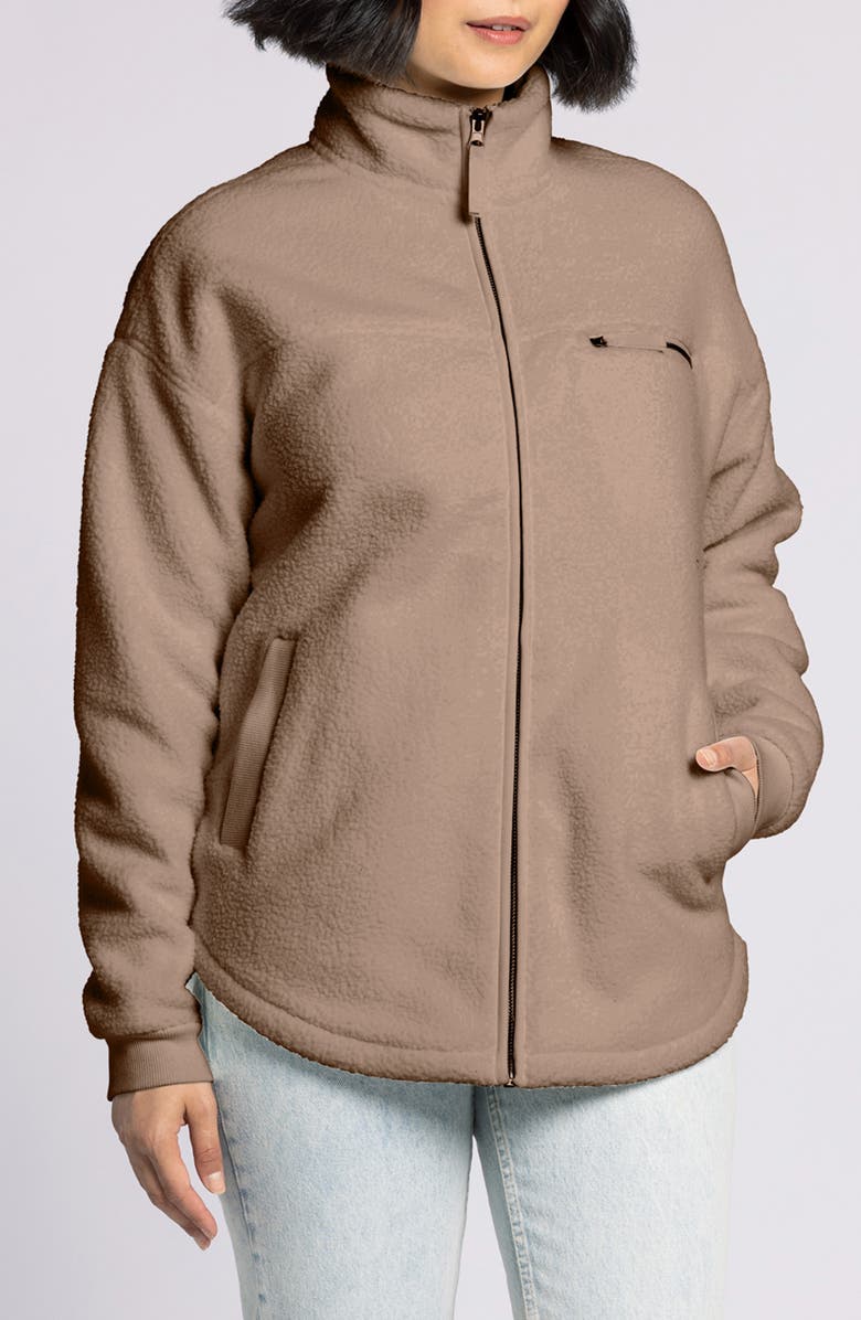 Thread & Supply Skye Fleece Zip Jacket, Alternate, color, Dusty Truffle