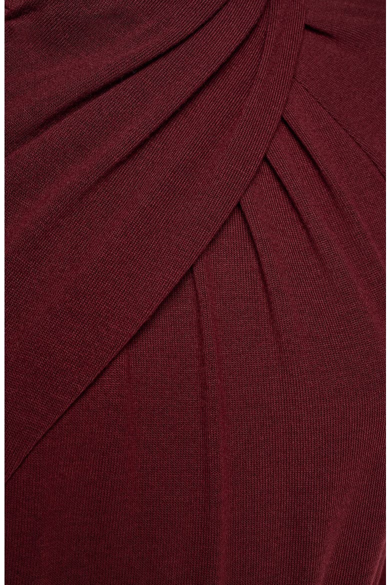 Mock Neck Long Sleeve Asymmetrical Hem Dress, Alternate, color, BLACK CHERRY