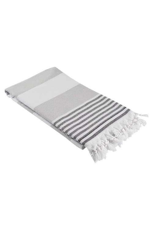 Infusezen Marine Striped Organic Turkish Towel With Soft Terry Cloth Lining In Multi